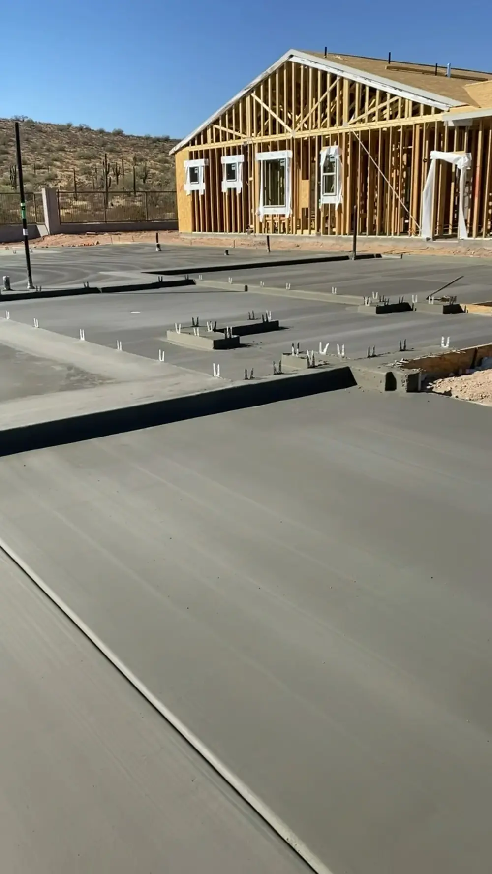 Large concrete slab poured for a new-build home in Phoenix AZ